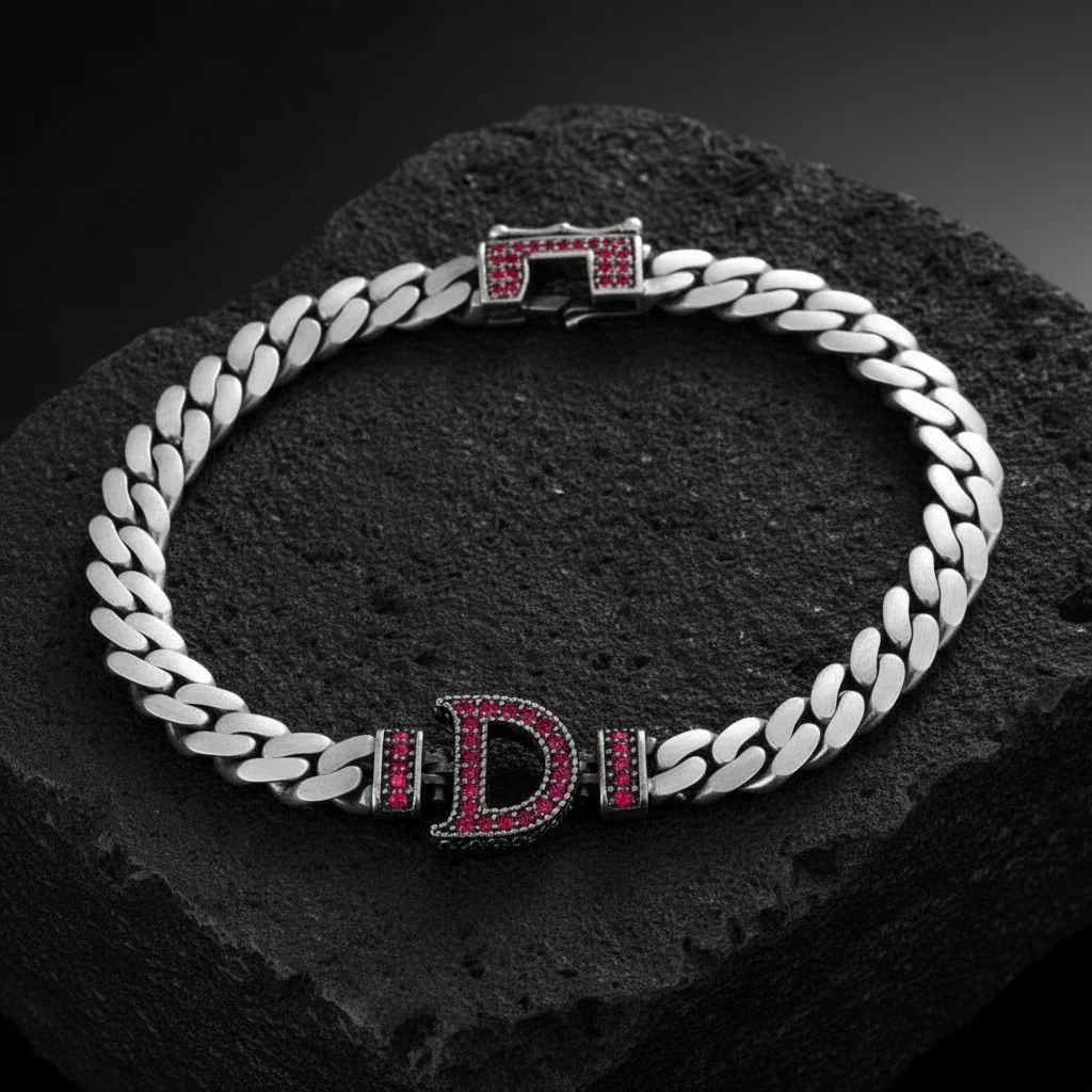 10mm Wide Solid Miami Cuban Link Bracelet with custom name initials studded with AAA black zircons | 925 Sterling Silver Bracelet | With Certificate of Authenticity and 925 Hallmark - Image 10