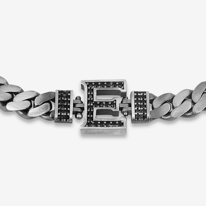 10mm Wide Solid Miami Cuban Link Bracelet with custom name initials studded with AAA black zircons | 925 Sterling Silver Bracelet | With Certificate of Authenticity and 925 Hallmark - Image 4