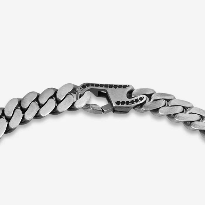 10mm Wide Solid Miami Cuban Link Bracelet with custom name initials studded with AAA black zircons | 925 Sterling Silver Bracelet | With Certificate of Authenticity and 925 Hallmark - Image 5