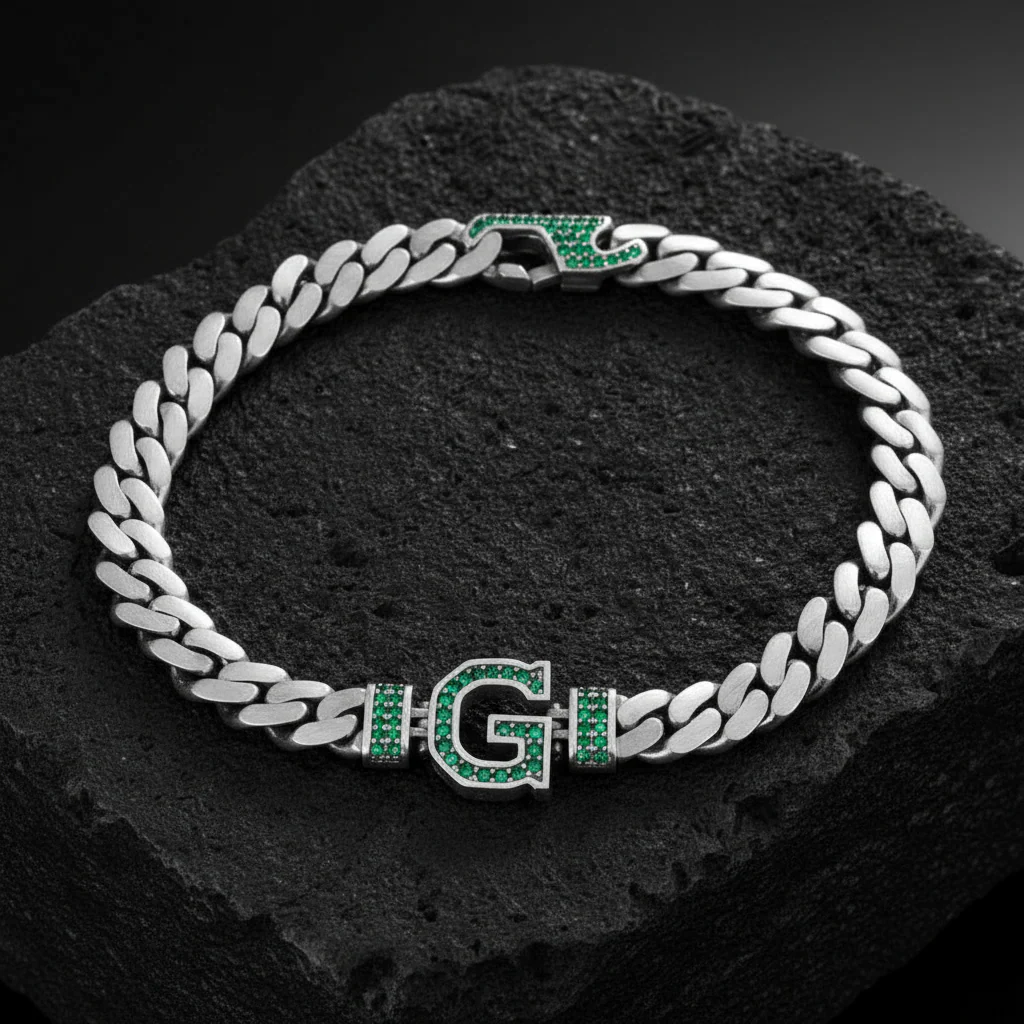 10mm Wide Solid Miami Cuban Link Bracelet with custom name initials studded with AAA black zircons | 925 Sterling Silver Bracelet | With Certificate of Authenticity and 925 Hallmark - Image 9