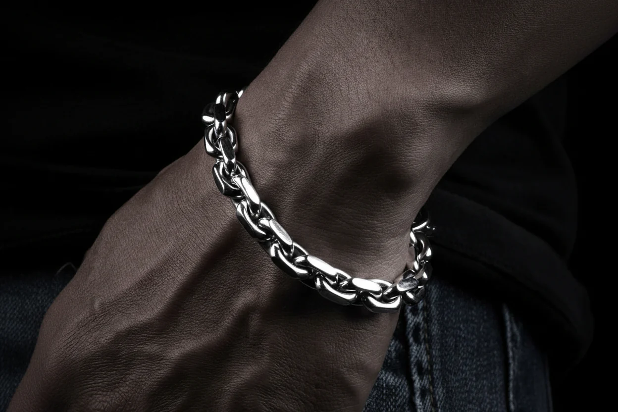 12mm Wide T-Bar Toggle chain Bracelet | 925 Sterling Silver Bracelet | Men's Jewelry | With Certificate of Authenticity and 925 Hallmark - Image 3