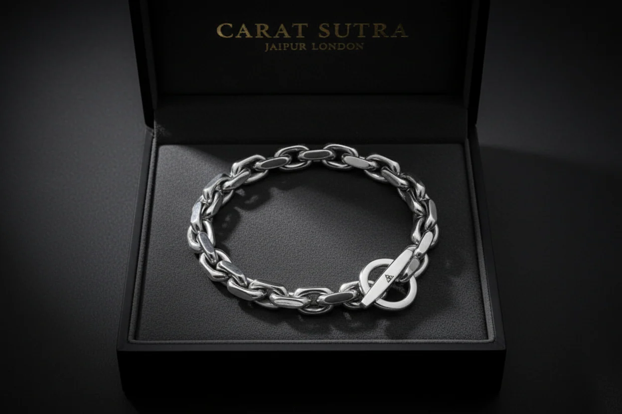 12mm Wide T-Bar Toggle chain Bracelet | 925 Sterling Silver Bracelet | Men's Jewelry | With Certificate of Authenticity and 925 Hallmark - Image 6