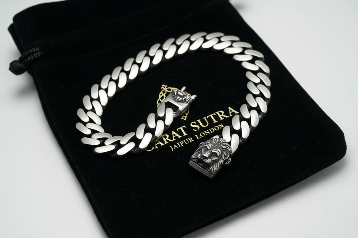 14mm wide Solid. Gunmetal Matt Finish, 925 sterling silver bracelet with Ferocious Lion Face lock, oxidized Cuban design | Sterling Silver Bracelet | With Certificate of Authenticity and 925 Hallmark - Image 5