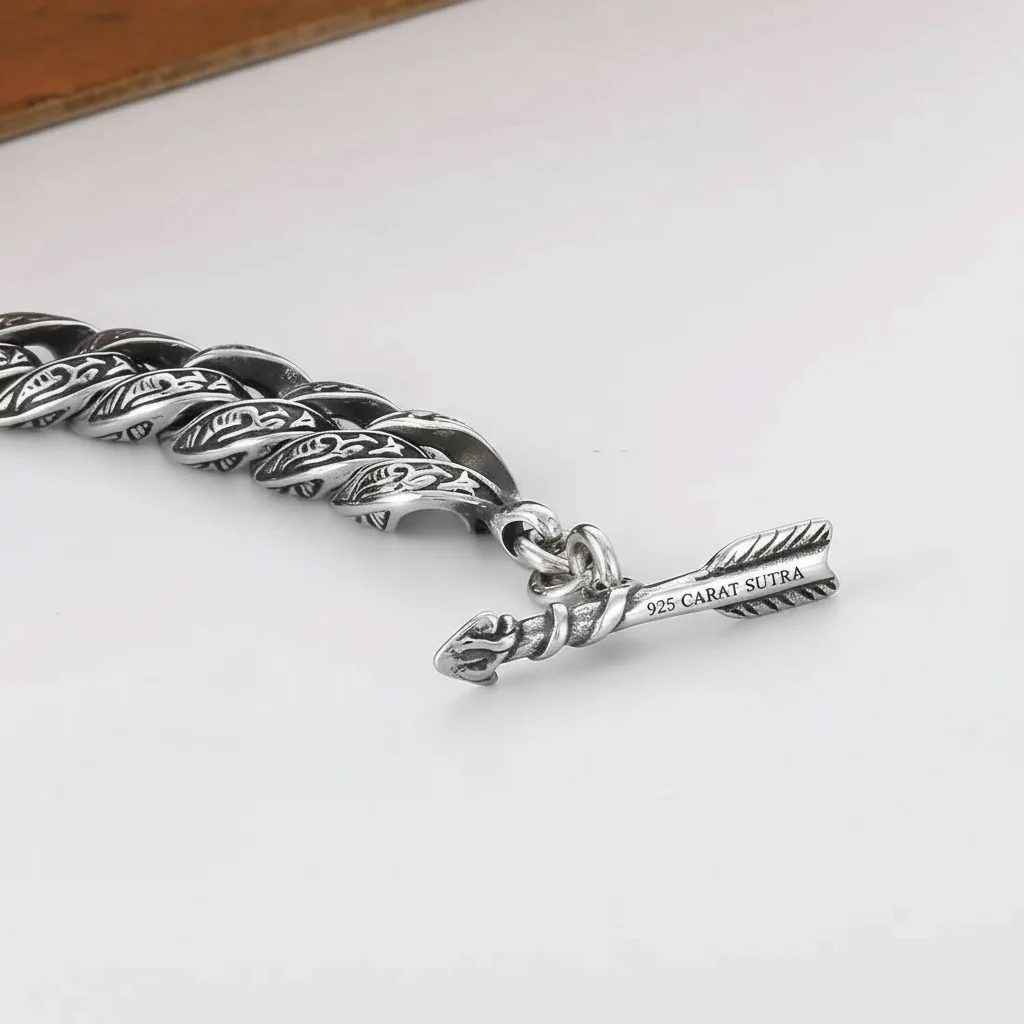 16mm wide Unique Embossed Eagle Bracelet for Men | 925 Sterling Silver Bracelet | With Certificate of Authenticity and 925 Hallmark - Image 5