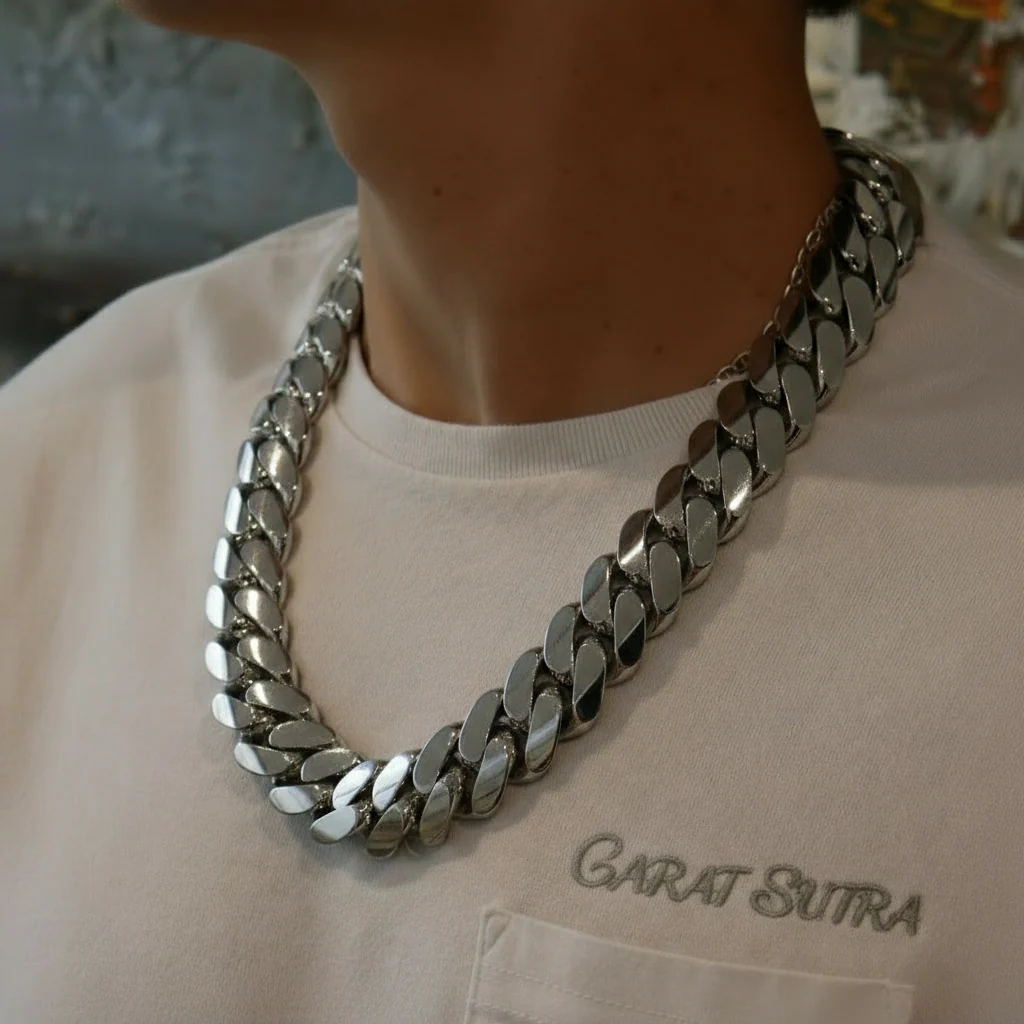 22mm Wide Solid Miami Cuban Link Chain | 925 Sterling Silver Chain | Men's Jewelry | With Certificate of Authenticity and 925 Hallmark