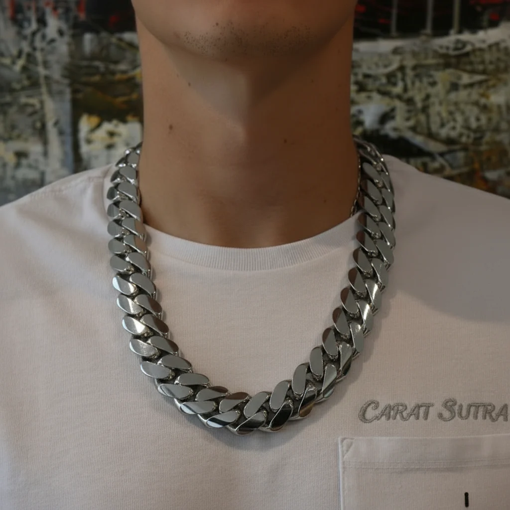 22mm Wide Solid Miami Cuban Link Chain | 925 Sterling Silver Chain | Men's Jewelry | With Certificate of Authenticity and 925 Hallmark - Image 3