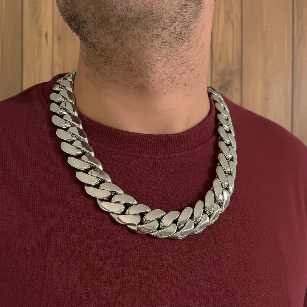 25mm Wide Solid Miami Cuban Link Chain | 925 Sterling Silver Chain | Men's Jewelry | With Certificate of Authenticity and 925 Hallmark - Image 3