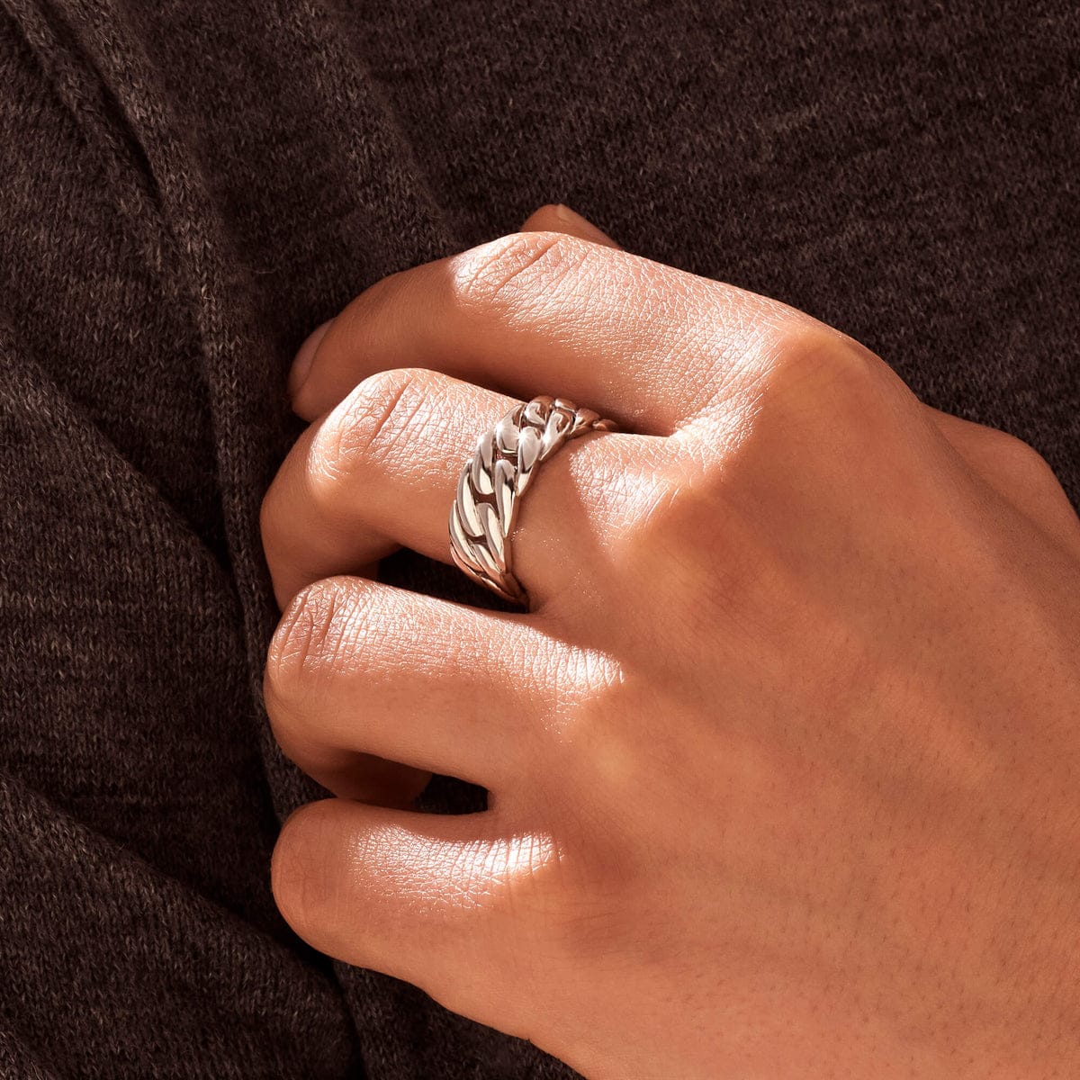 6mm wide Cuban Band Ring for Men, Sterling Silver 925 Ring | With Certificate of Authenticity and 925 Hallmark - Image 2