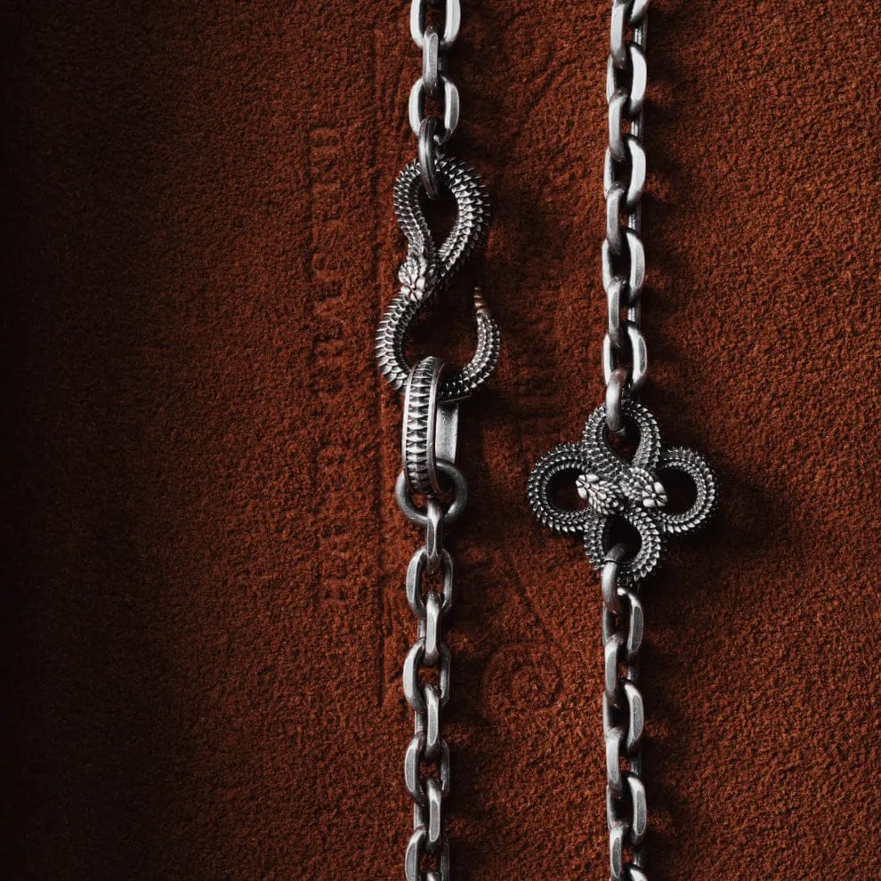 4mm wide Snake lock chain Oxidised Box Chain | 925 Sterling Silver Chain | Men's Jewelry | With Certificate of Authenticity and 925 Hallmark - Image 3