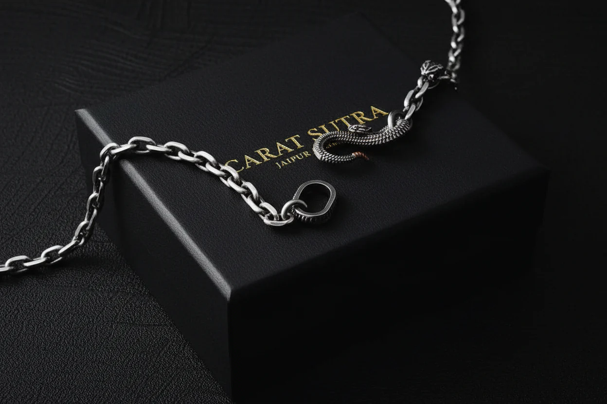 4mm wide Snake lock chain Oxidised Box Chain | 925 Sterling Silver Chain | Men's Jewelry | With Certificate of Authenticity and 925 Hallmark - Image 6