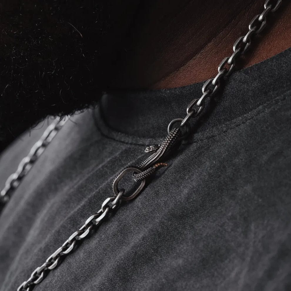 4mm wide Snake lock chain Oxidised Box Chain | 925 Sterling Silver Chain | Men's Jewelry | With Certificate of Authenticity and 925 Hallmark - Image 8