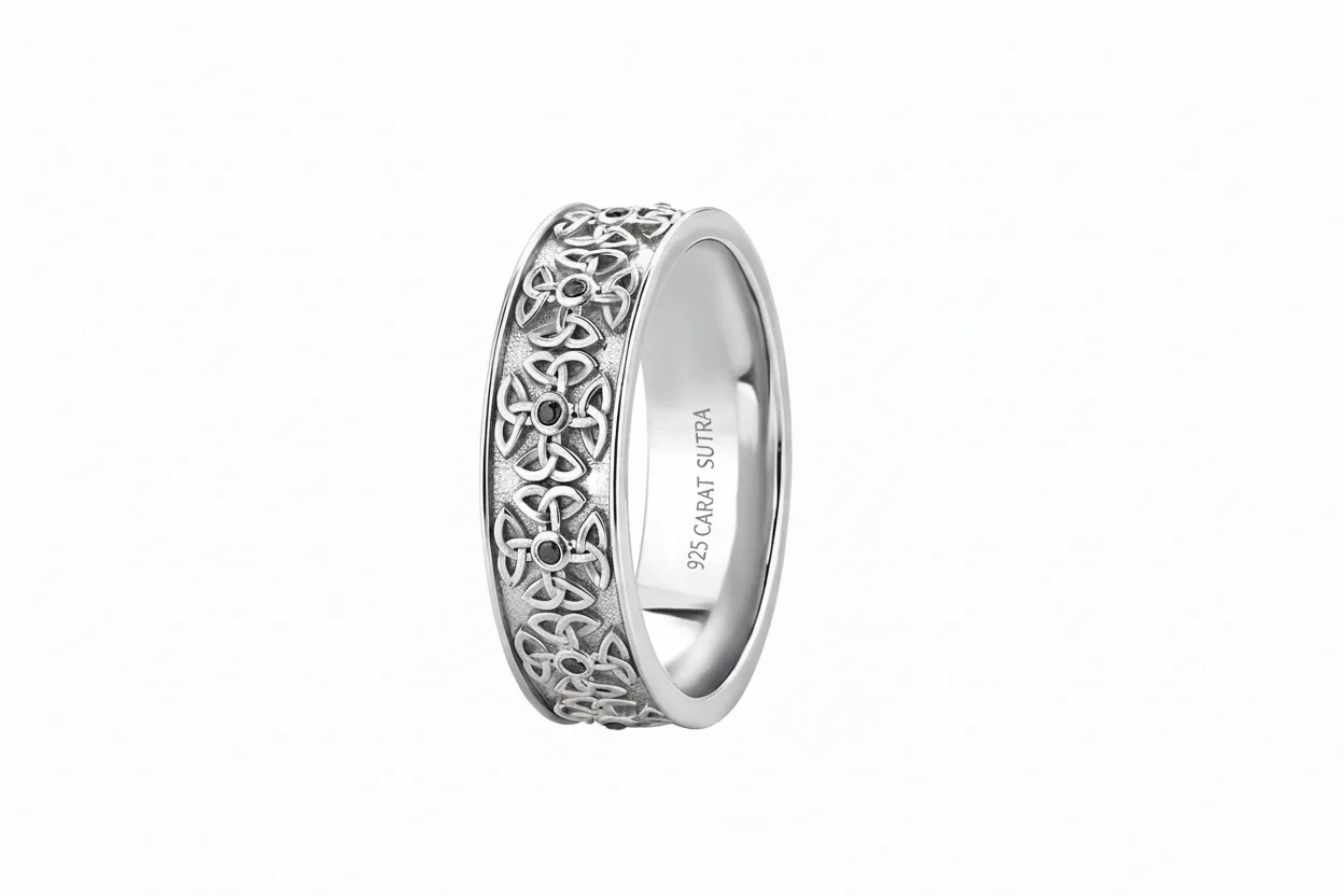 4mm wide Wheel designed Band Ring, Brush Matt-Finish, Sterling Silver 925 Ring | Jewellery for Men| With Certificate of Authenticity and 925 Hallmark - Image 3