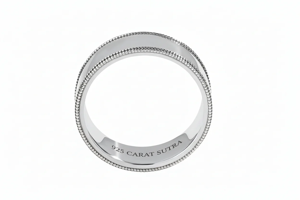 4mm wide Unique designed Band Ring, Brush Matt-Finish, Sterling Silver 925 Ring | Jewellery for Men| With Certificate of Authenticity and 925 Hallmark - Image 2
