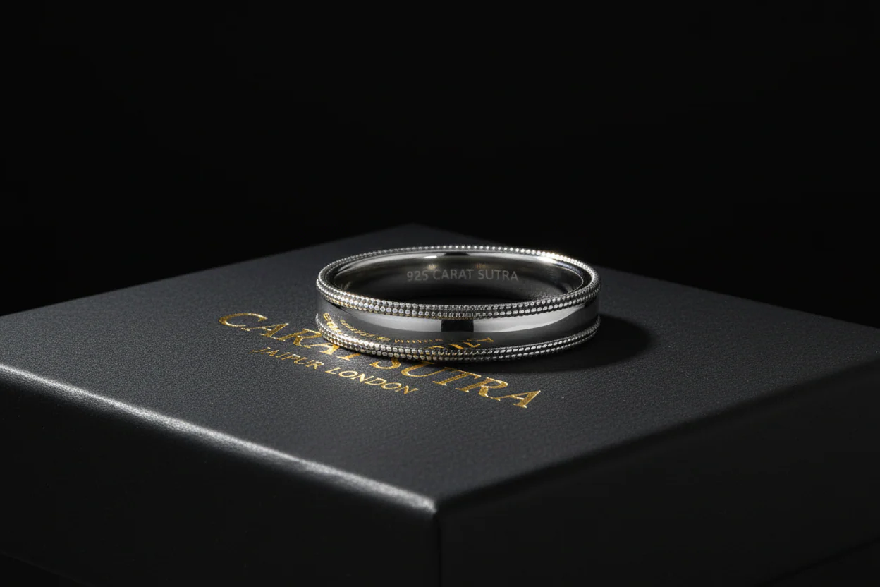 4mm wide Unique designed Band Ring, Brush Matt-Finish, Sterling Silver 925 Ring | Jewellery for Men| With Certificate of Authenticity and 925 Hallmark - Image 6
