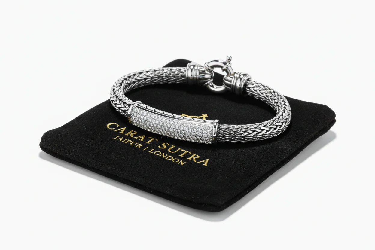 13mm Chain Bracelet with white zirconia | 925 Sterling Silver Bracelet | Men's Jewelry | With Certificate of Authenticity and 925 Hallmark - Image 3