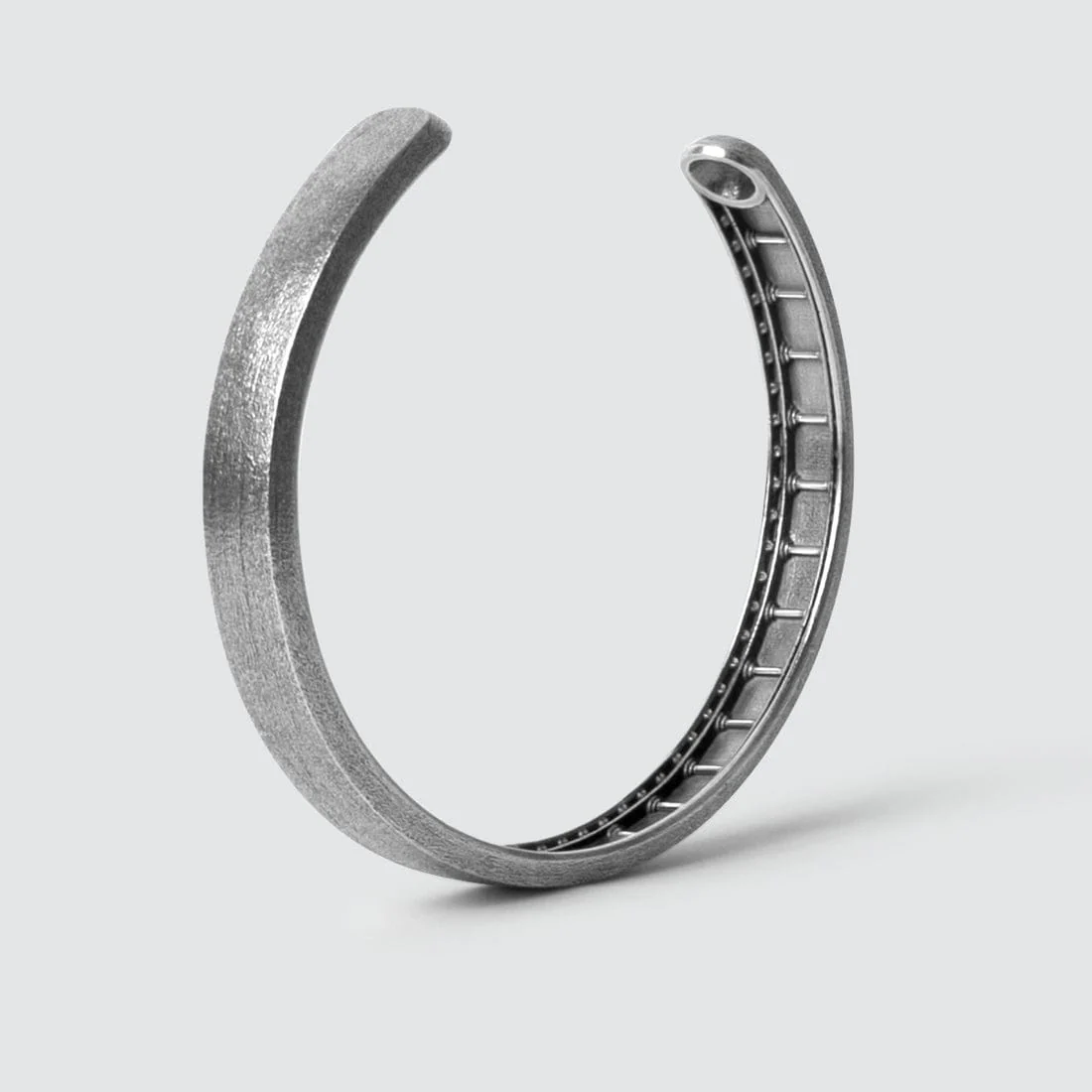 Brush & Matt Finish (Dark) Adjustable Cuff Style Bangle/kadaa/Handcuff | 925 Sterling Silver Bracelet | With Certificate of Authenticity and 925 Hallmark - Image 2