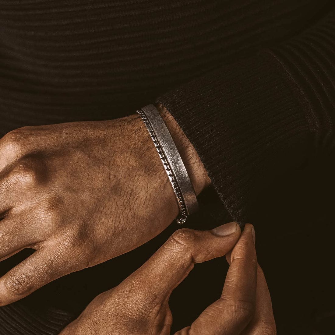 Brush & Matt Finish (Dark) Adjustable Cuff Style Bangle/kadaa/Handcuff | 925 Sterling Silver Bracelet | With Certificate of Authenticity and 925 Hallmark - Image 7