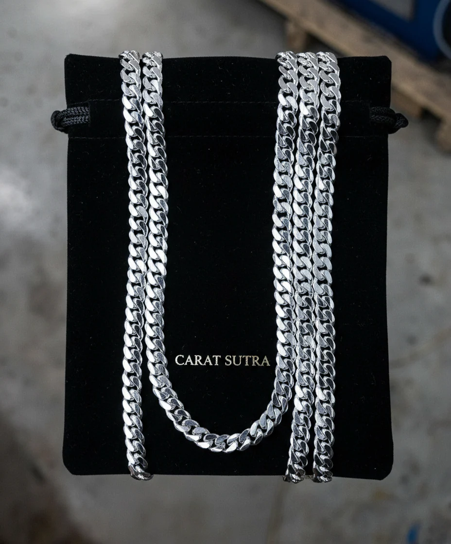 RARE PRINCE by CARAT SUTRA | 14mm Wide Solid Miami Cuban Link Chain | 925 Sterling Silver Chain | Men's Jewelry | With Certificate of Authenticity and 925 Hallmark - Image 3