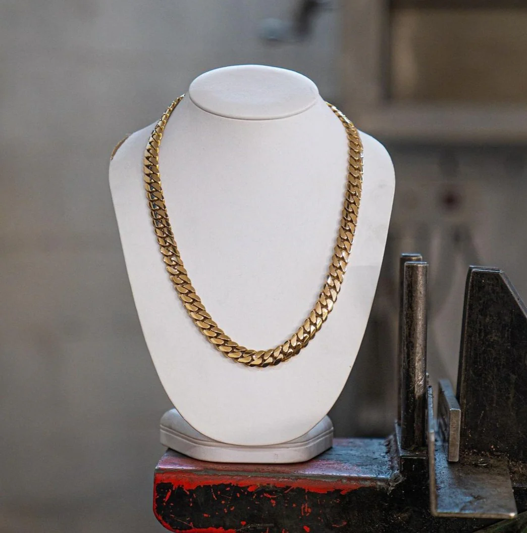 RARE PRINCE by CARAT SUTRA | 12mm Wide Solid Miami Cuban Link Chain | 22kt Gold Micron Plated 925 Sterling Silver Chain | Men's Jewelry | With Certificate of Authenticity and 925 Hallmark - Image 7