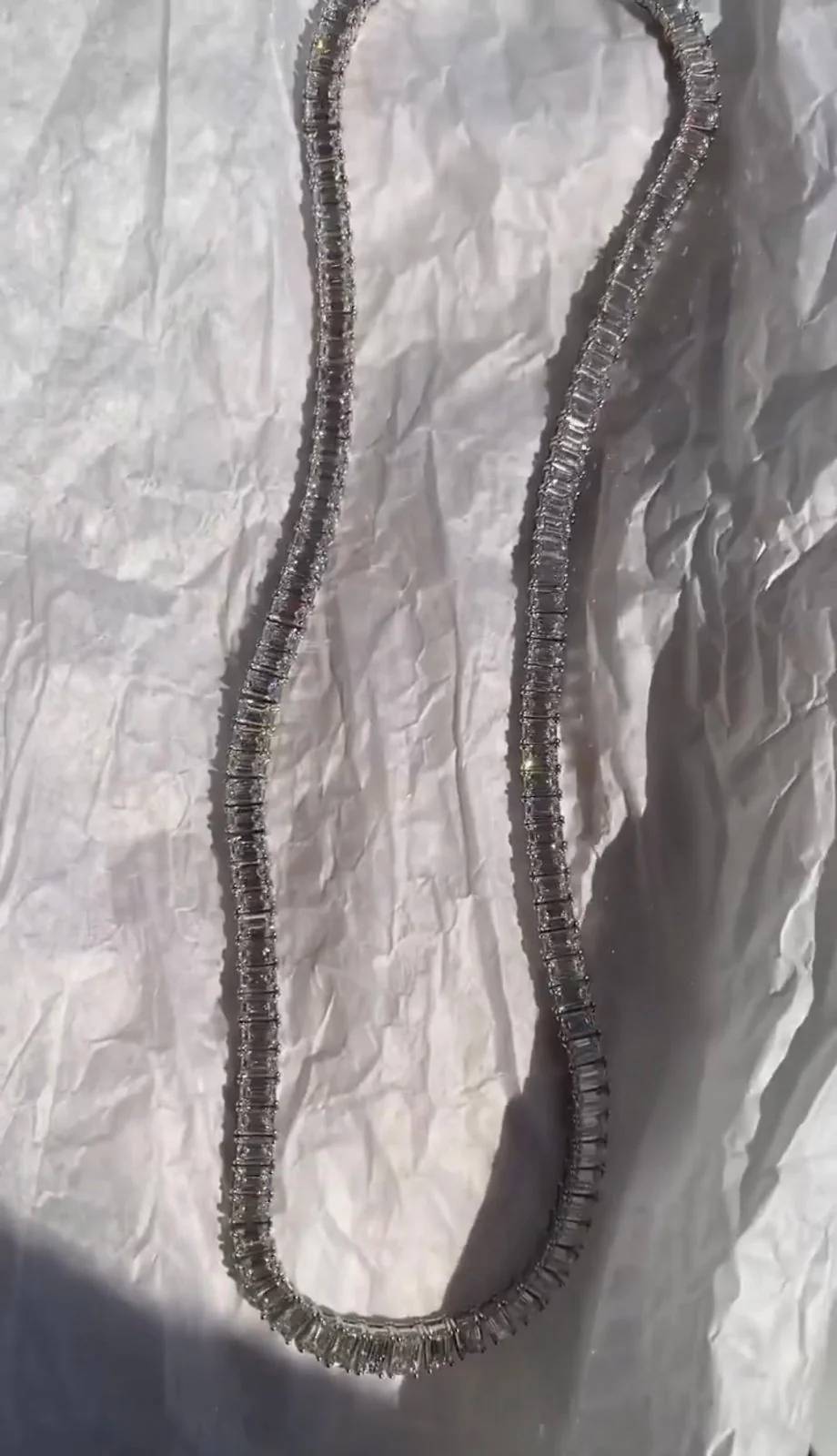 Long Tennis Chain Studded with AAA+ Swarovski Diamonds | 925 Sterling Silver Chain | Men's Jewelry | With Certificate of Authenticity and 925 Hallmark - Image 2