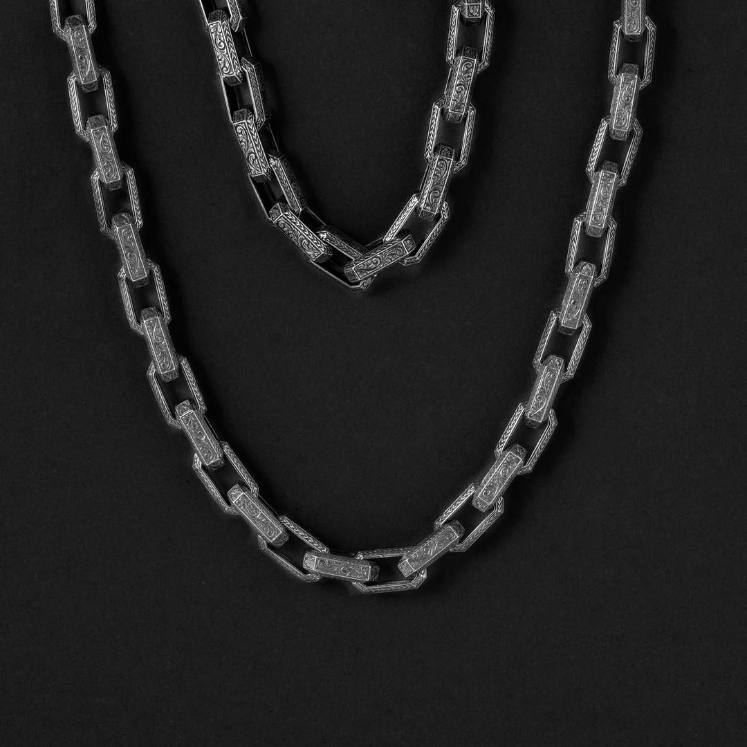 RARE PRINCE by CARAT SUTRA | Unique Vintage Artistry Ancient Oxidized Chain | 925 Sterling Silver Chain | Men's Jewelry | With Certificate of Authenticity and 925 Hallmark - Image 7