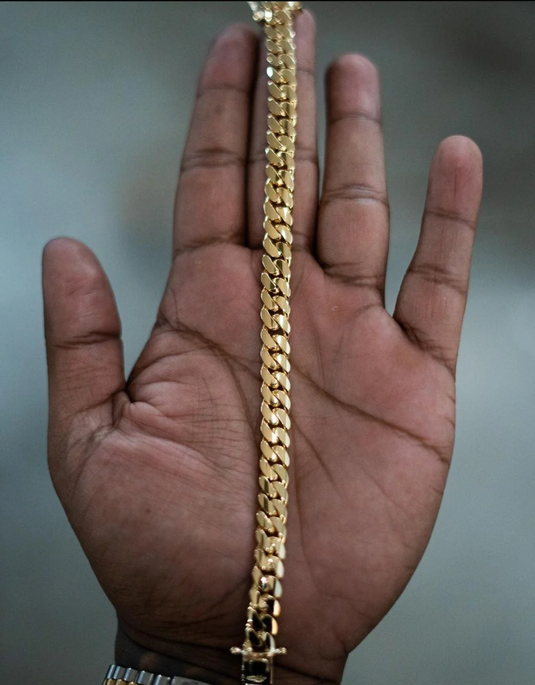 RARE PRINCE by CARAT SUTRA | 10mm Wide Solid Miami Cuban Link Bracelet | 22kt Gold Micron Plated 925 Sterling Silver Bracelet | Men's Jewelry | With Certificate of Authenticity and 925 Hallmark - Image 5