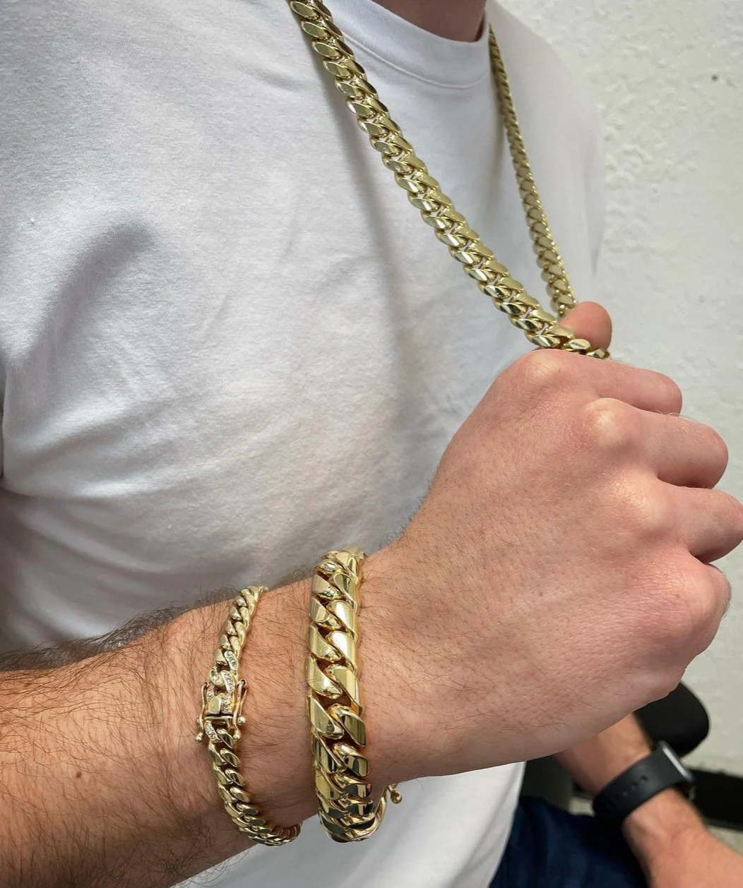 RARE PRINCE by CARAT SUTRA | 14mm Wide Solid Miami Cuban Link Chain | 22kt Gold Micron Plated 925 Sterling Silver Chain | Men's Jewelry | With Certificate of Authenticity and 925 Hallmark - Image 7