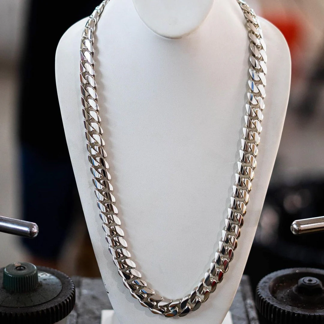 RARE PRINCE by CARAT SUTRA | 16mm Wide Solid Miami Cuban Link Chain | 925 Sterling Silver Chain | Men's Jewelry | With Certificate of Authenticity and 925 Hallmark - Image 4