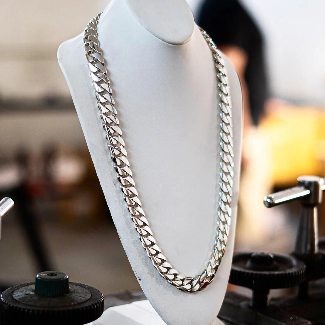 RARE PRINCE by CARAT SUTRA | 16mm Wide Solid Miami Cuban Link Chain | 925 Sterling Silver Chain | Men's Jewelry | With Certificate of Authenticity and 925 Hallmark - Image 5