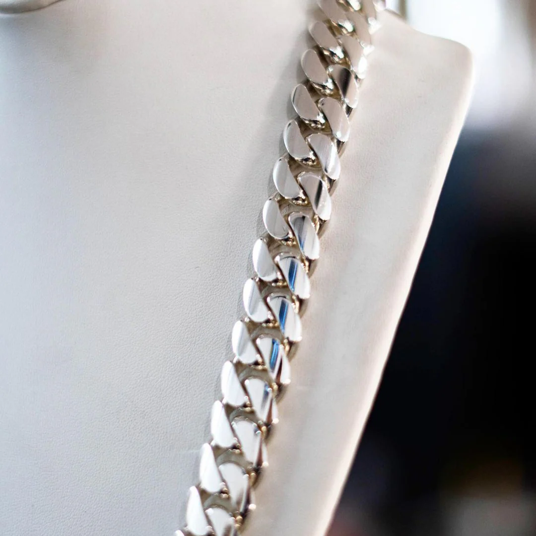 RARE PRINCE by CARAT SUTRA | 16mm Wide Solid Miami Cuban Link Chain | 925 Sterling Silver Chain | Men's Jewelry | With Certificate of Authenticity and 925 Hallmark - Image 7