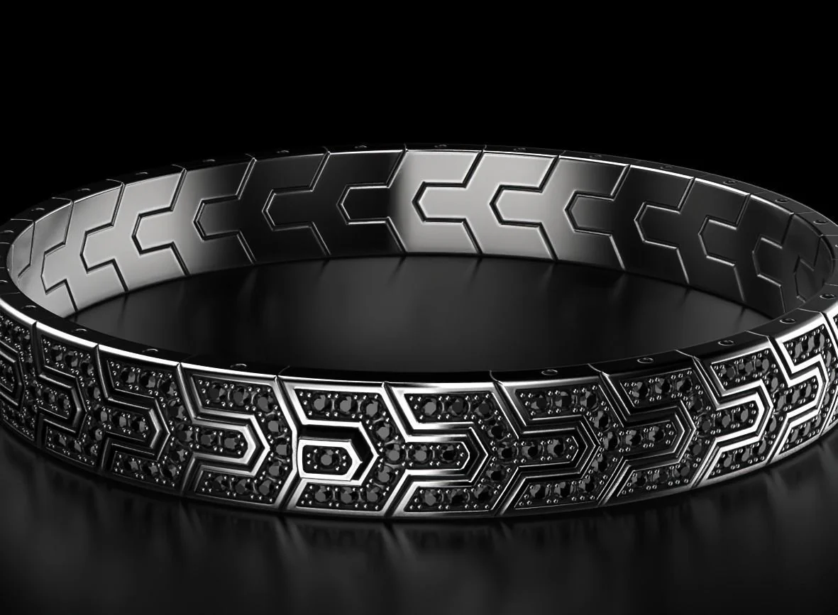 RARE PRINCE by CARAT SUTRA | Classy Black Zircon Bracelet for Men | 925 Silver Bracelet | Men's Jewelry | With Certificate of Authenticity and 925 Hallmark - Image 4