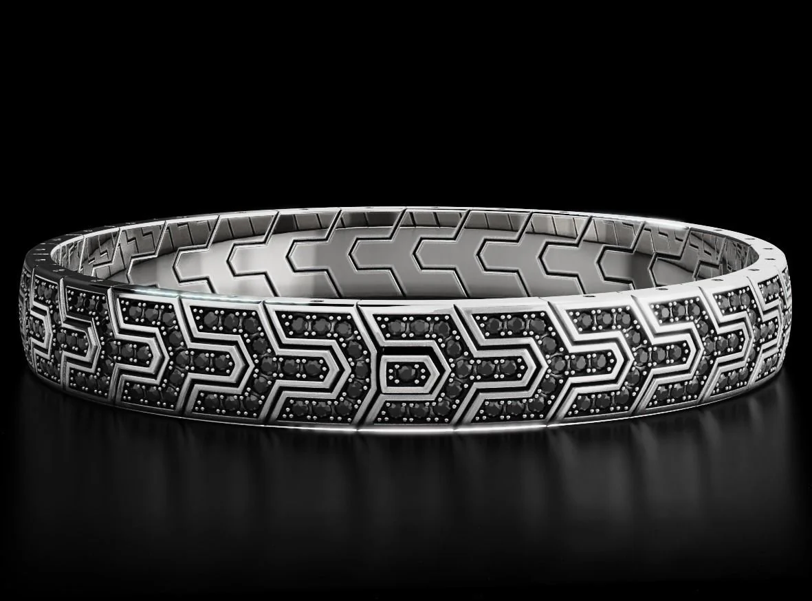 RARE PRINCE by CARAT SUTRA | Classy Black Zircon Bracelet for Men | 925 Silver Bracelet | Men's Jewelry | With Certificate of Authenticity and 925 Hallmark - Image 5
