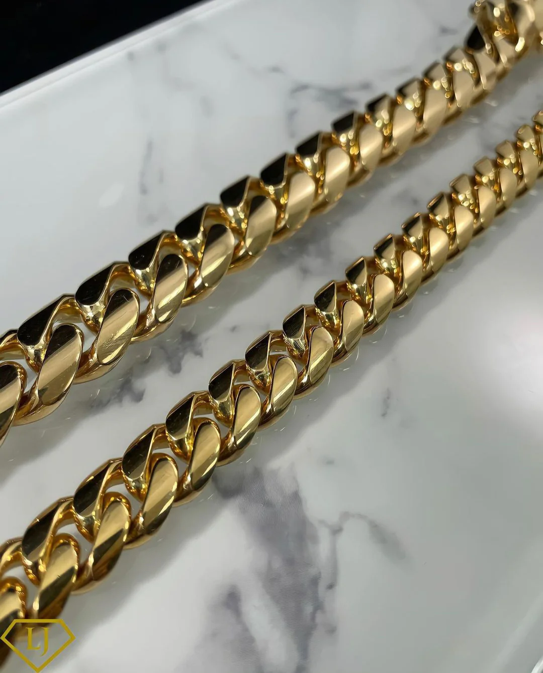 RARE PRINCE by CARAT SUTRA | 16mm Wide Solid Miami Cuban Link Chain | 22kt Gold Micron Plated 925 Sterling Silver Chain | Men's Jewelry | With Certificate of Authenticity and 925 Hallmark - Image 7