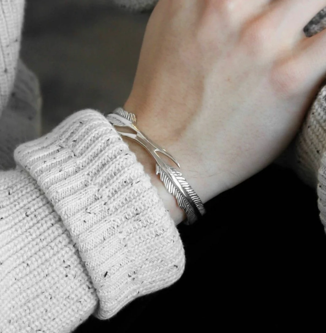 RARE PRINCE by CARAT SUTRA | Unique Adjustable Feather Style Bangle/kadaa/Handcuff for Men & Boys | 925 Sterling Silver Bracelet | Men's Jewelry | With Certificate of Authenticity and 925 Hallmark - Image 10
