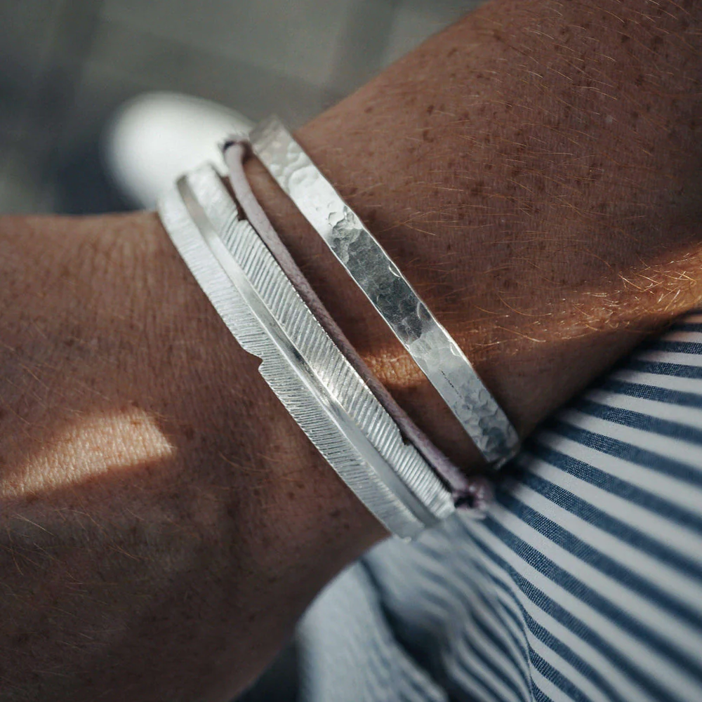 RARE PRINCE by CARAT SUTRA | Adjustable Feather Style Bangle/kadaa/Handcuff for Men & Boys | 925 Sterling Silver Bracelet | Men's Jewelry | With Certificate of Authenticity and 925 Hallmark - Image 6