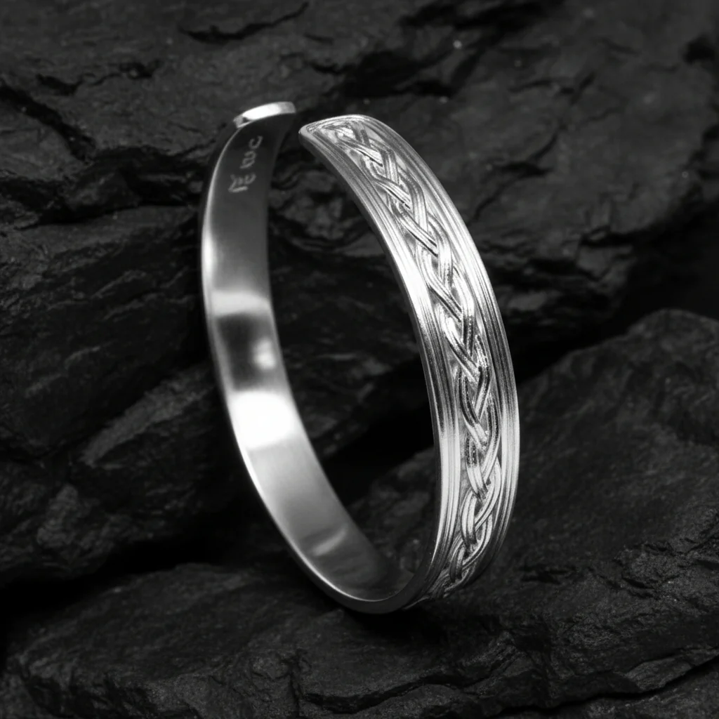 RARE PRINCE by CARAT SUTRA | Adjustable Braided Style Bangle/kadaa/Handcuff for Men & Boys | 925 Sterling Silver Bracelet | Men's Jewelry | With Certificate of Authenticity and 925 Hallmark