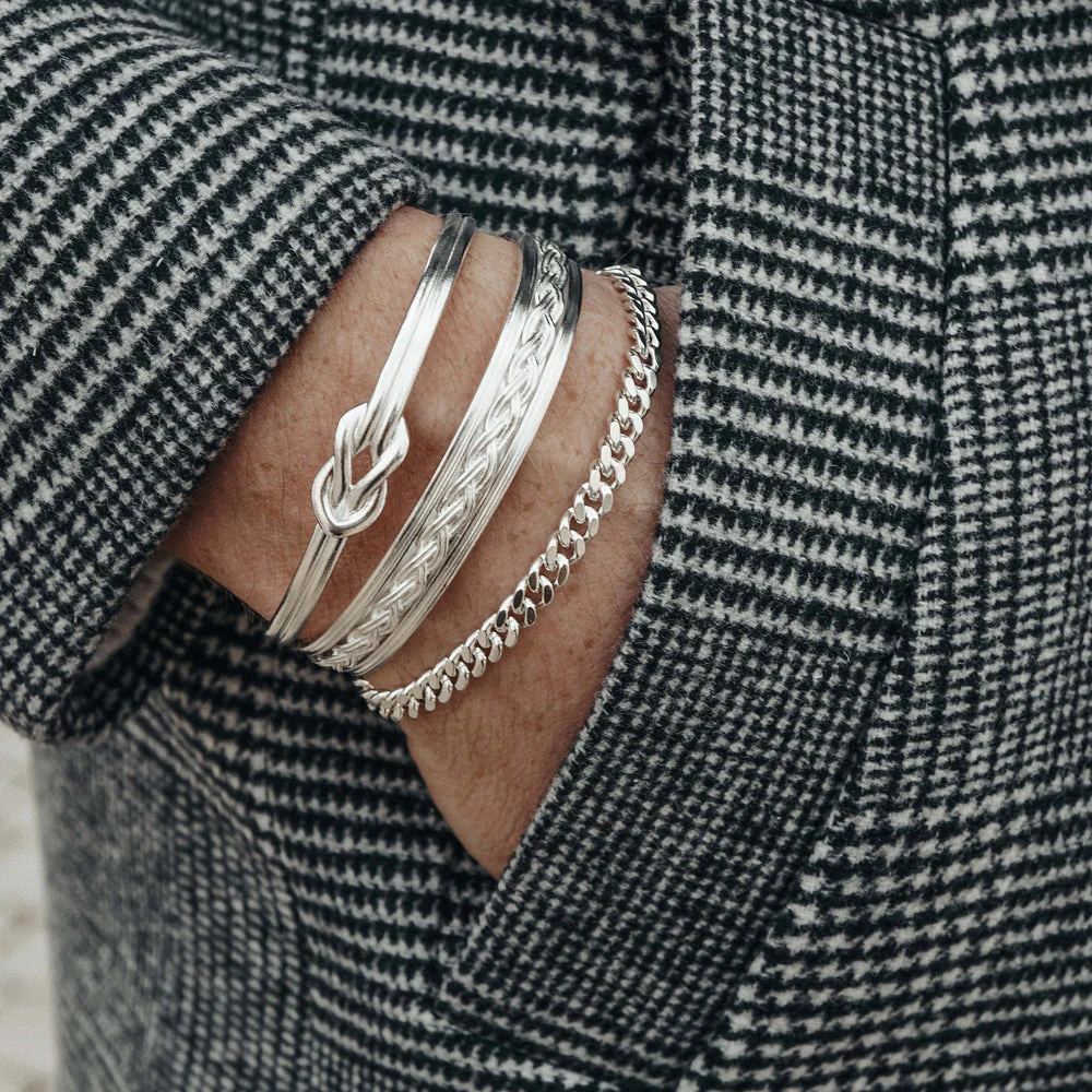RARE PRINCE by CARAT SUTRA | Adjustable Braided Style Bangle/kadaa/Handcuff for Men & Boys | 925 Sterling Silver Bracelet | Men's Jewelry | With Certificate of Authenticity and 925 Hallmark - Image 4
