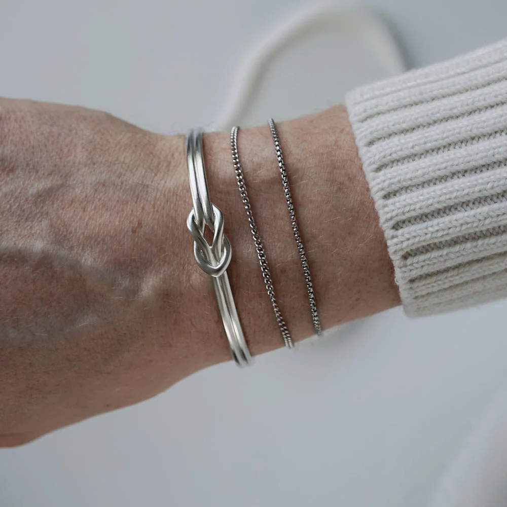 RARE PRINCE by CARAT SUTRA | Adjustable Unique Knot Designed Bangle/kadaa/Handcuff for Men & Boys | 925 Sterling Silver Bracelet | Men's Jewelry | With Certificate of Authenticity and 925 Hallmark - Image 2