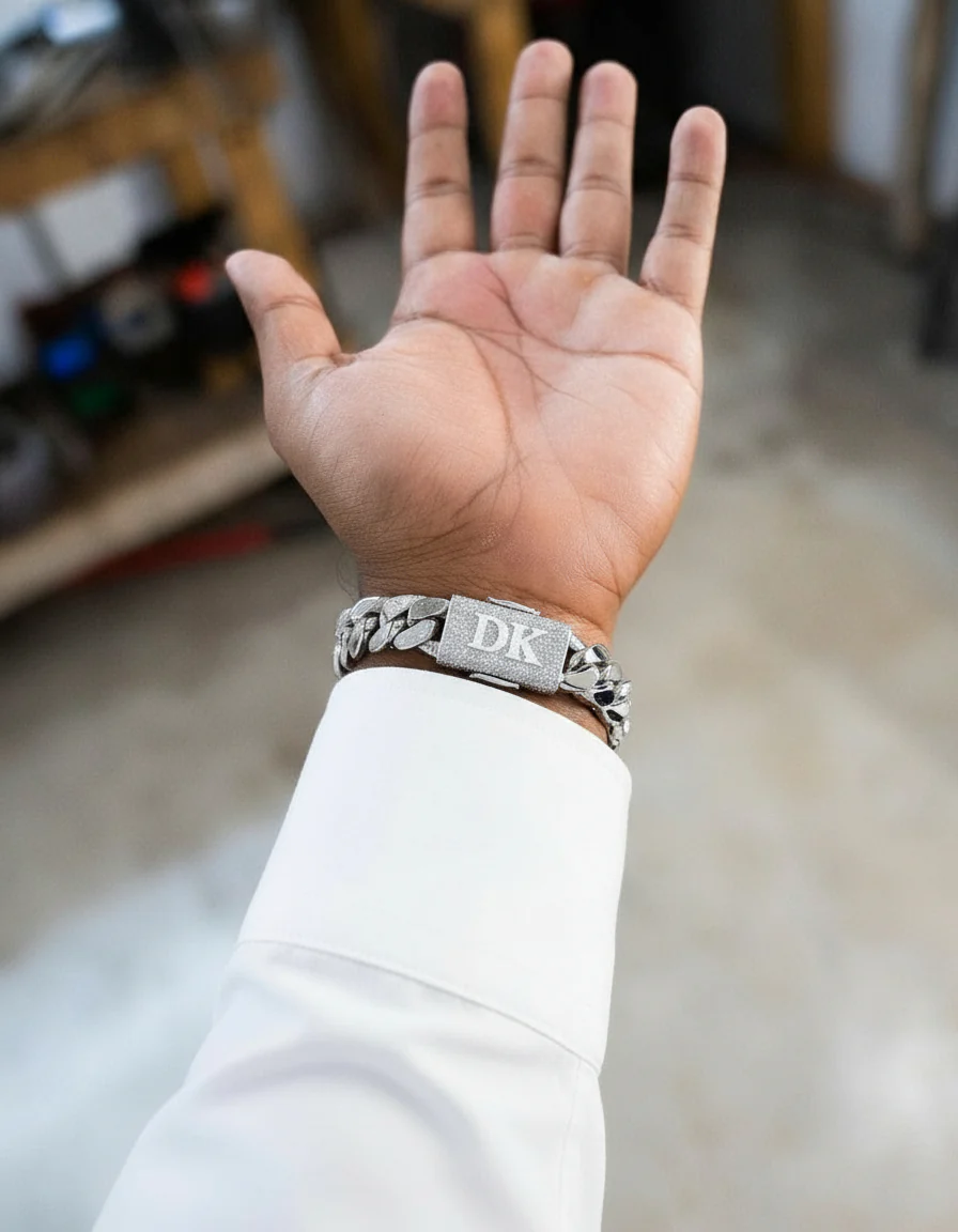 RARE PRINCE by CARAT SUTRA | Solid 10mm Miami Cuban Link Bracelet with Iced Lock | 22kt Gold Micron Plated on 925 Sterling Silver Bracelet with AAA+ Quality Swarovski Diamonds | Men's Jewelry | With Certificate of Authenticity and 925 Hallmark - Image 4