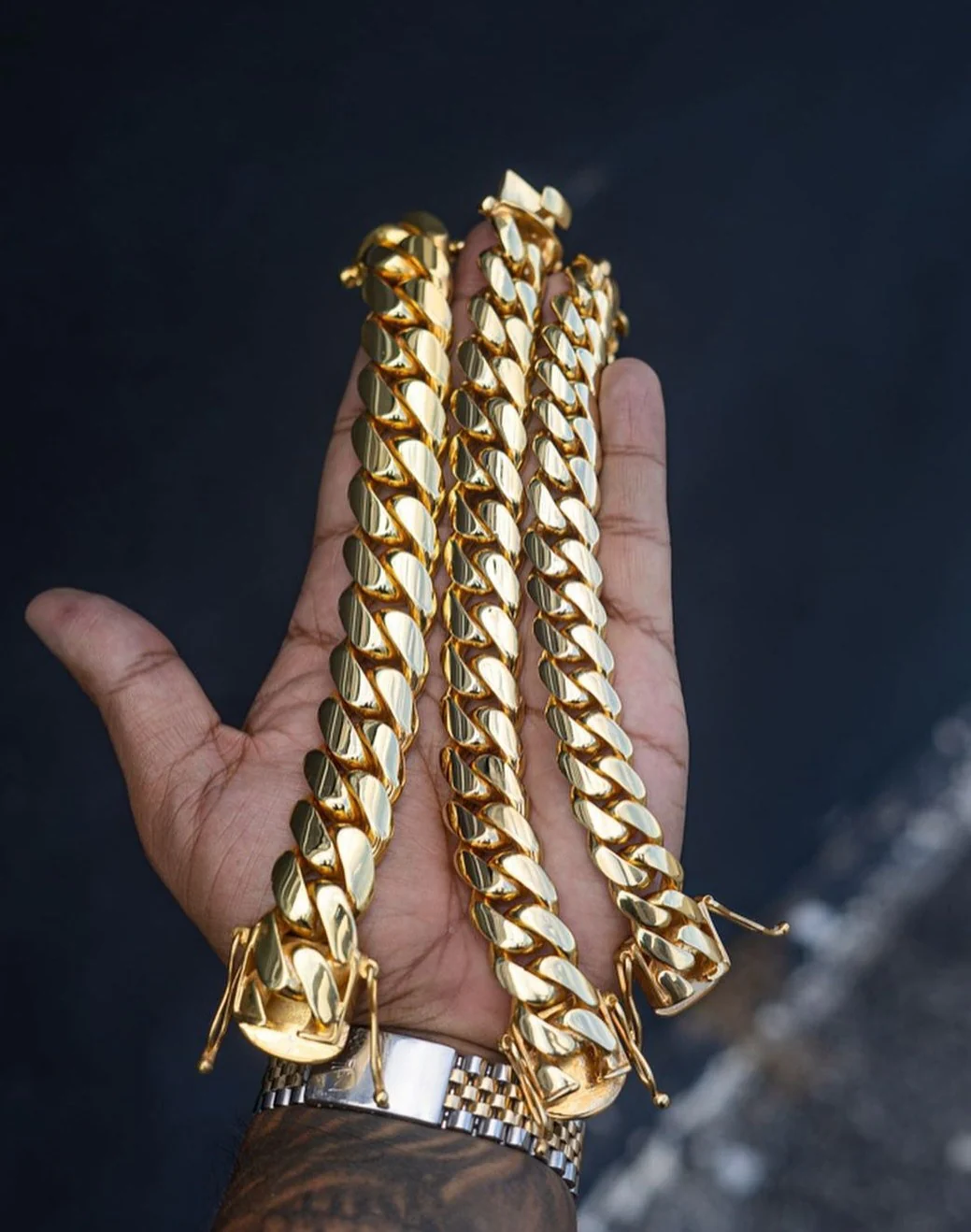 RARE PRINCE by CARAT SUTRA | 14mm Wide Solid Miami Cuban Link Bracelet | 22kt Gold Micron Plated 925 Sterling Silver Bracelet | Men's Jewelry | With Certificate of Authenticity and 925 Hallmark - Image 8