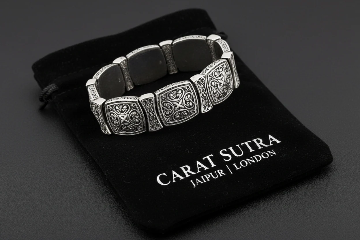 18mm wide, Unique Designed Byzantine Style Bracelet for Men | Pure 925 Sterling Silver Oxidized Bracelet | Men's Jewelry | With Certificate of Authenticity and 925 Hallmark - Image 3