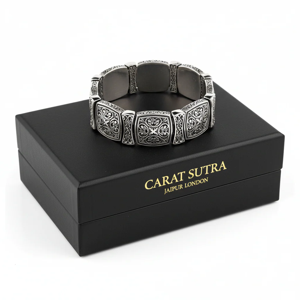 18mm wide, Unique Designed Byzantine Style Bracelet for Men | Pure 925 Sterling Silver Oxidized Bracelet | Men's Jewelry | With Certificate of Authenticity and 925 Hallmark - Image 5