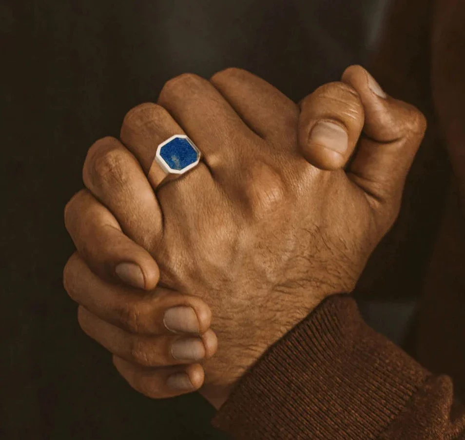 RARE PRINCE by CARAT SUTRA | Classic Signet Ring with Natural Lapis Lazuli | 925 Sterling Silver Ring | Men's Jewelry | With Certificate of Authenticity and 925 Hallmark - Image 4