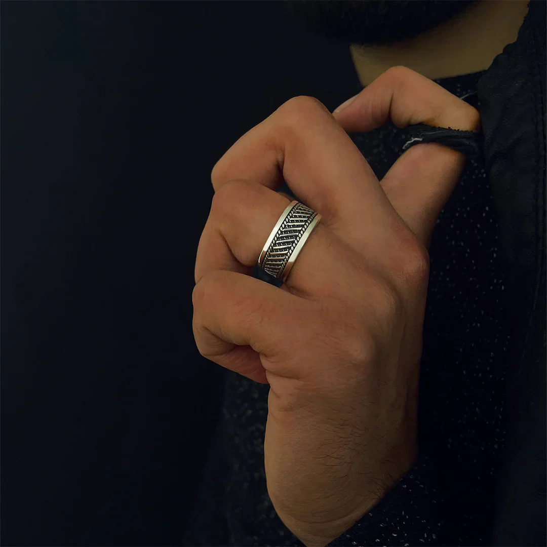 RARE PRINCE by CARAT SUTRA | Classic Oxidized Silver Band | 925 Sterling Silver Ring | Men's Jewelry | With Certificate of Authenticity and 925 Hallmark - Image 7