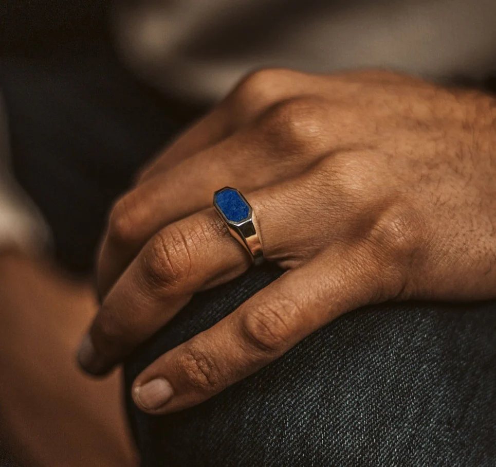 RARE PRINCE by CARAT SUTRA | Elegant Signet Ring with Natural Lapis Lazuli | 925 Sterling Silver Ring | Men's Jewelry | With Certificate of Authenticity and 925 Hallmark - Image 5