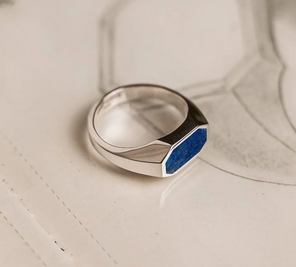 RARE PRINCE by CARAT SUTRA | Elegant Signet Ring with Natural Lapis Lazuli | 925 Sterling Silver Ring | Men's Jewelry | With Certificate of Authenticity and 925 Hallmark - Image 7