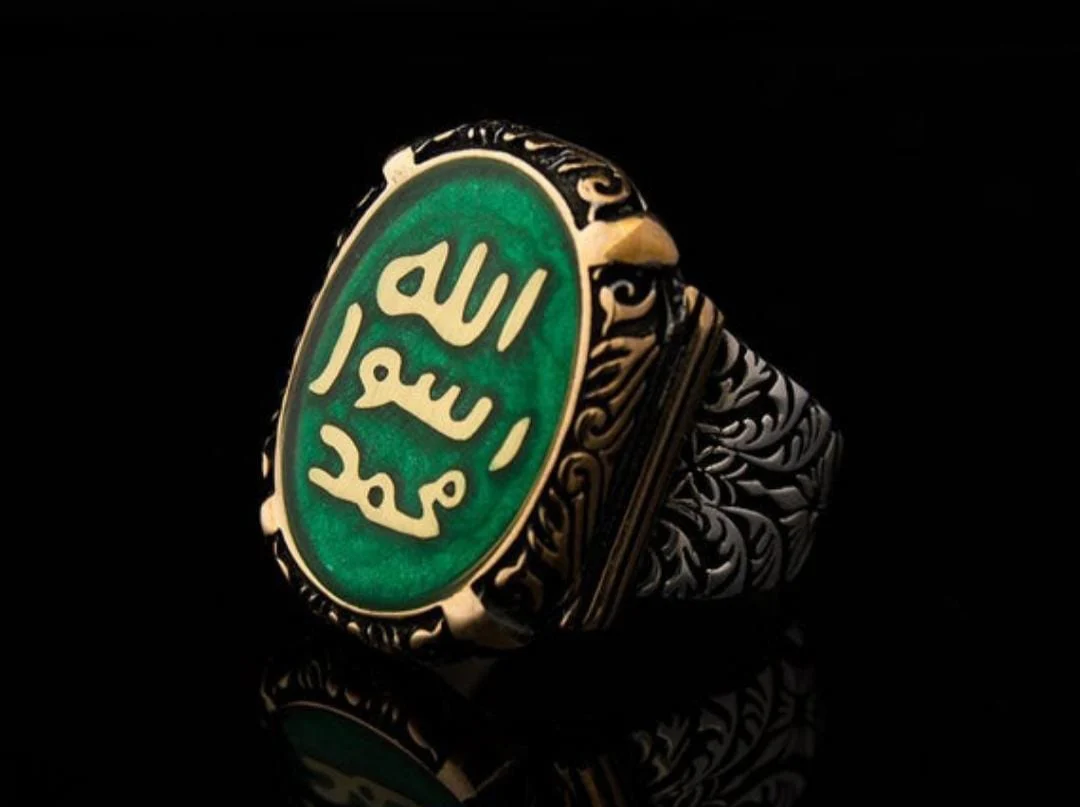 RARE PRINCE by CARAT SUTRA | Custom Order, Oxidized Sterling Silver 925 Ring with Arabic Engraving | Jewellery for Men| With Certificate of Authenticity and 925 Hallmark - Image 2