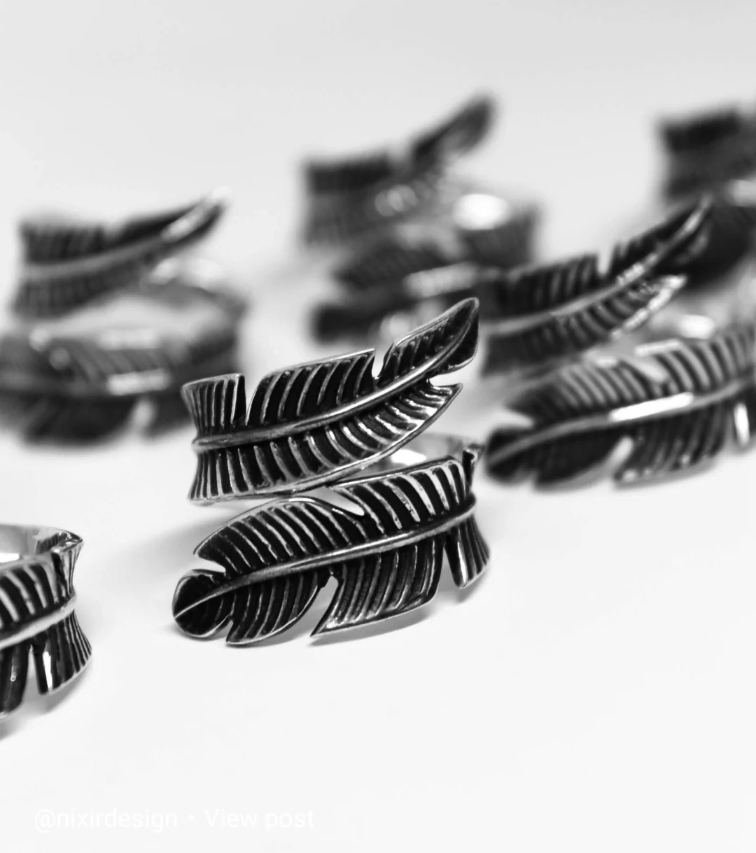 RARE PRINCE by CARAT SUTRA | Exclusive Feather Style Signet Ring for Men, Oxidized Sterling Silver 925 Ring | Jewellery for Men| With Certificate of Authenticity and 925 Hallmark - Image 6
