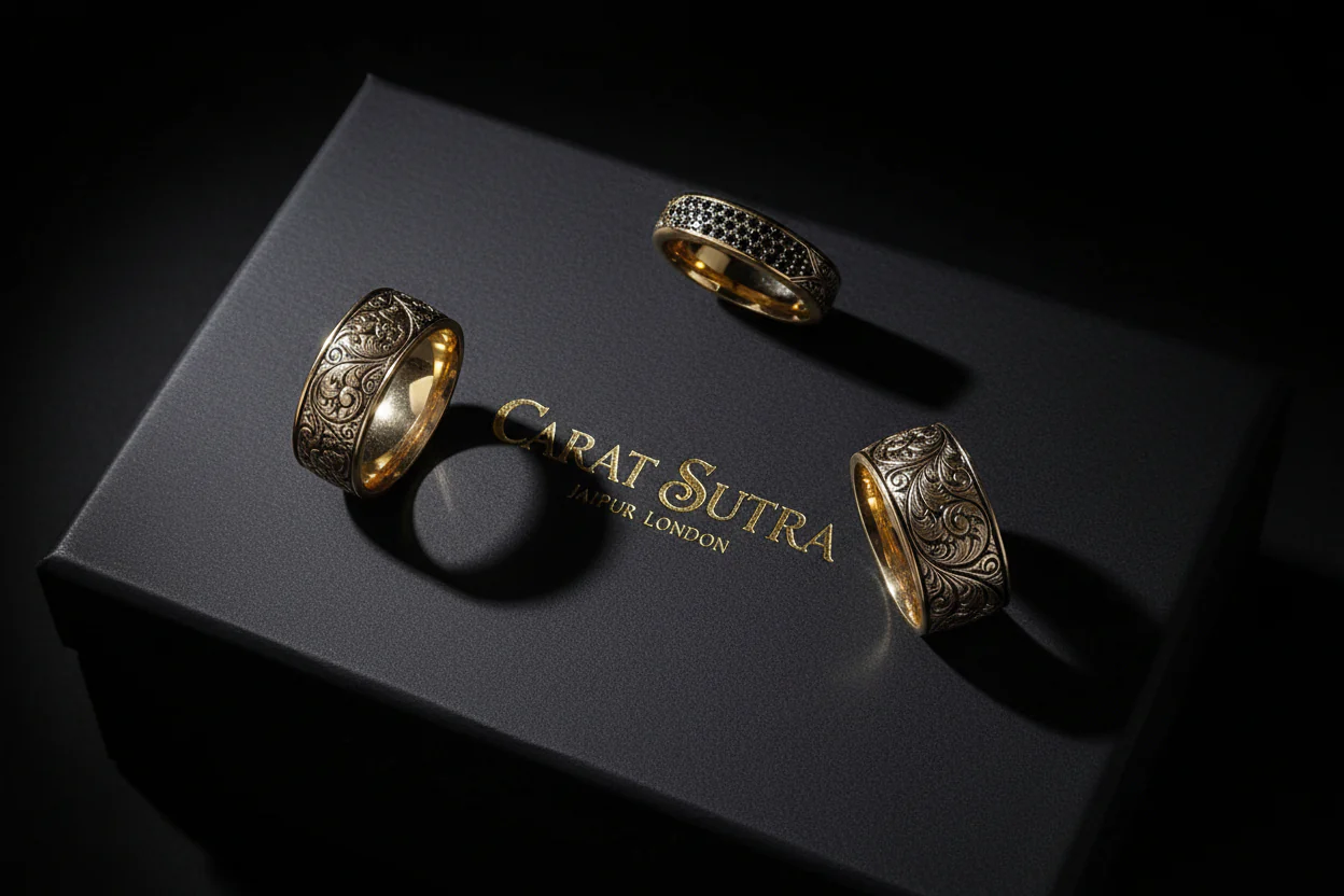 RARE PRINCE by CARAT SUTRA | Exclusive Classic Band Ring for Men, Oxidized Sterling Silver 925 Ring | Jewellery for Men| With Certificate of Authenticity and 925 Hallmark - Image 6