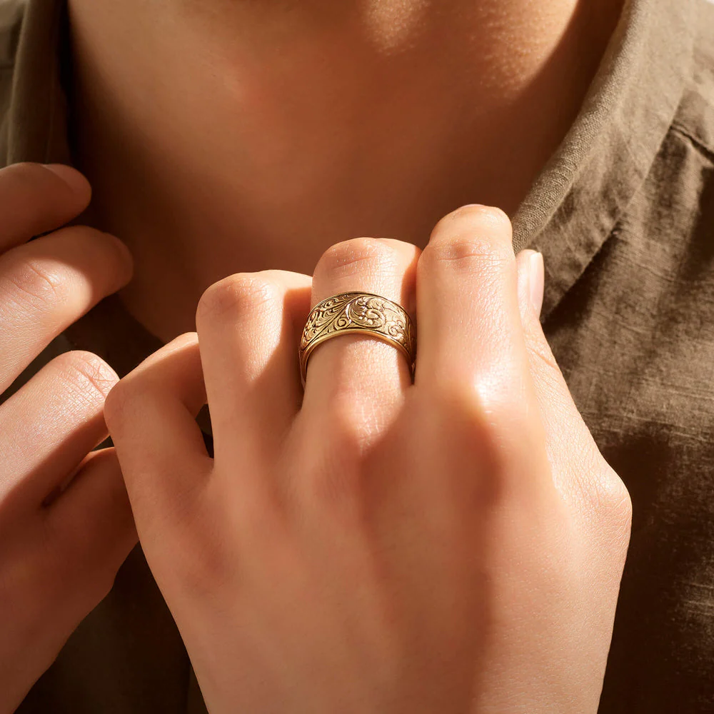 RARE PRINCE by CARAT SUTRA | Exclusive Classic Band Ring for Men, Oxidized Sterling Silver 925 Ring | Jewellery for Men| With Certificate of Authenticity and 925 Hallmark - Image 8